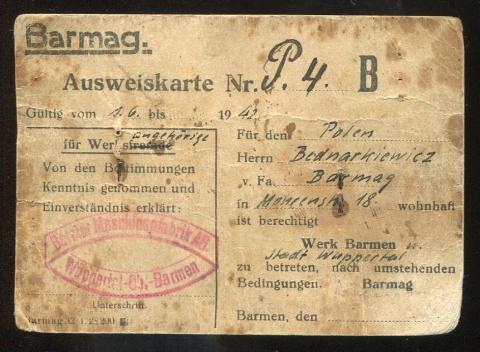 AUSWEIS Third Reich BARMAG factory FORCE LABOR General Government photos Pole Auswieswerk ID