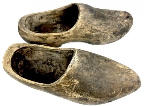 Concentration Camp AUSCHWITZ inmate survivor CLOGS shoes authentic genuine original jew jewish