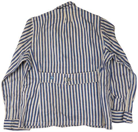 Concentration Camp AUSCHWITZ inmate survivor uniform Jacket + political patches + 2 letters SET
