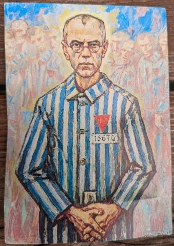 Concentration Camp AUSCHWITZ Massimiliano Kolbe inmate PRIEST who died in camp postcard Concentration Camp AUSCHWITZ Massimiliano Kolbe inmate PRIEST who died in camp postcard