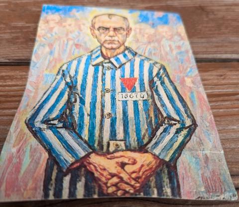 Concentration Camp AUSCHWITZ Massimiliano Kolbe inmate PRIEST who died in camp postcard Concentration Camp AUSCHWITZ Massimiliano Kolbe inmate PRIEST who died in camp postcard