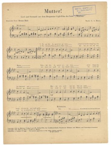 Concentration Camp AUSCHWITZ musical band inmates music sheet stamped