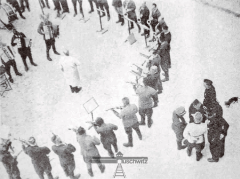 Concentration Camp AUSCHWITZ musical band inmates music sheet stamped