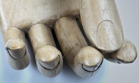 Concentration Camp AUSCHWITZ Old wooden hand prosthesis Inmate Holocaust