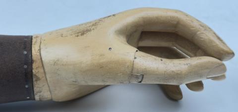 Concentration Camp AUSCHWITZ Old wooden hand prosthesis Inmate Holocaust