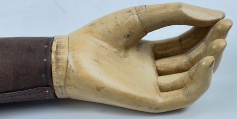 Concentration Camp AUSCHWITZ Old wooden hand prosthesis Inmate Holocaust