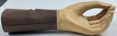 Concentration Camp AUSCHWITZ Old wooden hand prosthesis Inmate Holocaust
