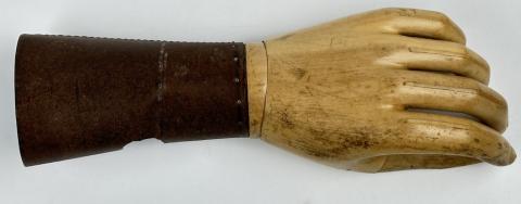 Concentration Camp AUSCHWITZ Old wooden hand prosthesis Inmate Holocaust