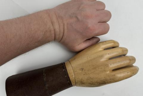 Concentration Camp AUSCHWITZ Old wooden hand prosthesis Inmate Holocaust