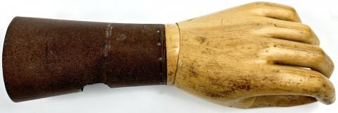 Concentration Camp AUSCHWITZ Old wooden hand prosthesis Inmate Holocaust