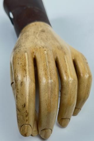 Concentration Camp AUSCHWITZ Old wooden hand prosthesis Inmate Holocaust