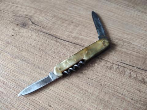 Concentration camp AUSCHWITZ Waffen SS Totenkopf GUARD commemorative pocket knife