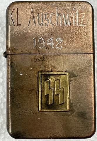 Concentration Camp AUSCHWITZ Waffen SS Totenkopf guard commemorative zippo lighter