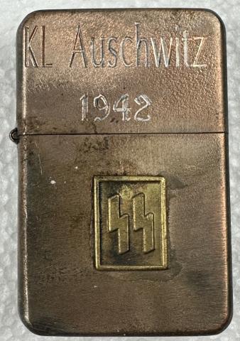 Concentration Camp AUSCHWITZ Waffen SS Totenkopf guard commemorative zippo lighter