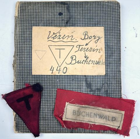 Concentration Camp Buchenwald inmate liberation patch id uniform red triangle political