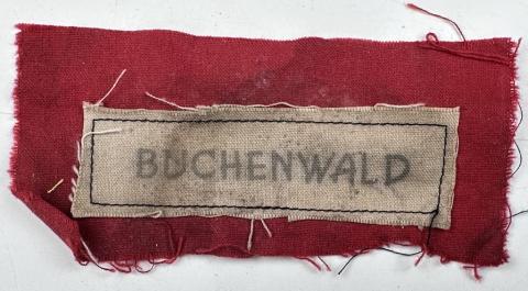 Concentration Camp Buchenwald inmate liberation patch id uniform red triangle political