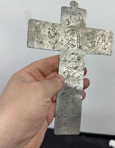Concentration Camp DACHAU inmate handmade cross early 1934 PRIEST