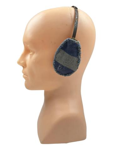 Concentration camp inmate hand made earmuff ear protection made in camp uniform UNIQUE!