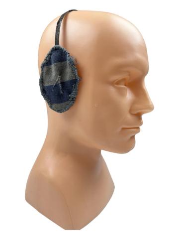Concentration camp inmate hand made earmuff ear protection made in camp uniform UNIQUE!
