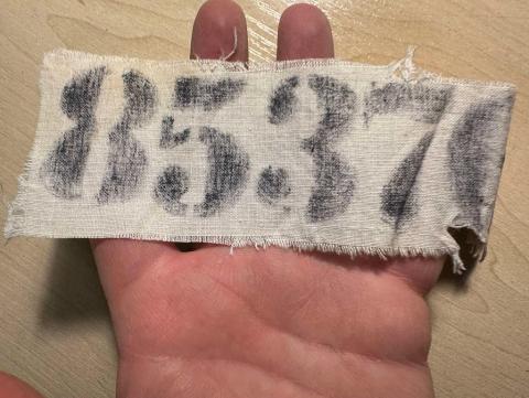 Concentration Camp KZ KL Sachsenhausen Oranienburg 1945 inmate uniform patch ID matched feldpost LETTER