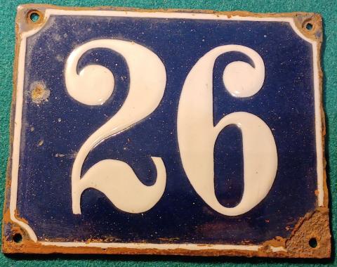 Concentration Camp Subcamp AUSCHWITZ number barak 26 metal enamel sign