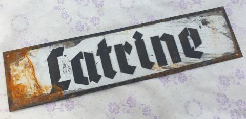 Concentration camp SUBCAMP AUSCHWITZ toilet wall sign LATRINE