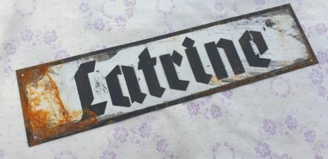 Concentration camp SUBCAMP AUSCHWITZ toilet wall sign LATRINE