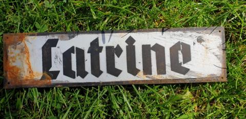 Concentration camp SUBCAMP AUSCHWITZ toilet wall sign LATRINE