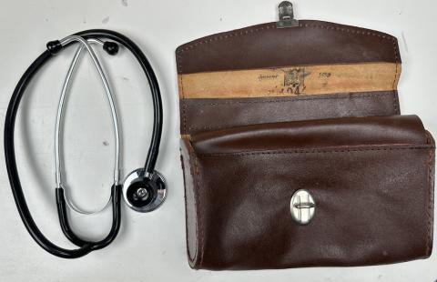 Concentration Camp Teresin ghetto Czech doctor stethoscope stamper Third Reich eagle and dated 1944