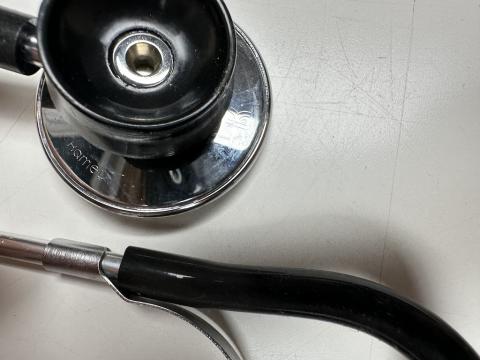 Concentration Camp Teresin ghetto Czech doctor stethoscope stamper Third Reich eagle and dated 1944