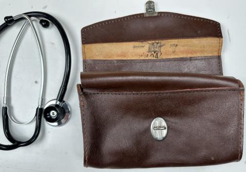 Concentration Camp Teresin ghetto Czech doctor stethoscope stamper Third Reich eagle and dated 1944
