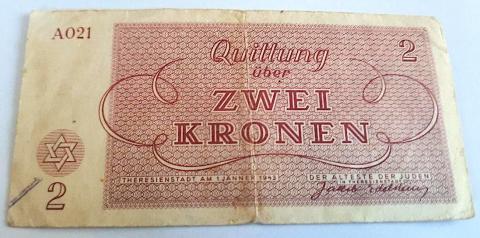Concentration Camp TEREZIN Theresienstadt Jewish Jew camp money token with star of David #3