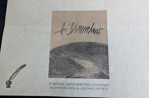 original genuine WAFFEN SS BOOK HEINRICH HIMMLER HANDMADE SIGNATURE autograph signed COA