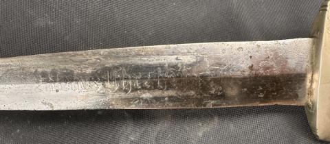 early combat anodized M33 Waffen SS dagger with district number RZM Solingen Boker Eickhorn