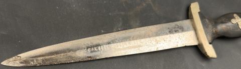 early combat anodized M33 Waffen SS dagger with district number RZM Solingen Boker Eickhorn