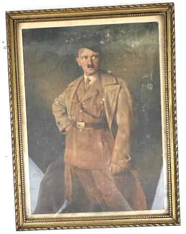 Early Third Reich Fuhrer patriotic Adolf Hitler picture frame with WAFFEN SS validation stamp