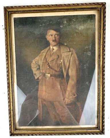 Early Third Reich Fuhrer patriotic Adolf Hitler picture frame WAFFEN SS nsdap original