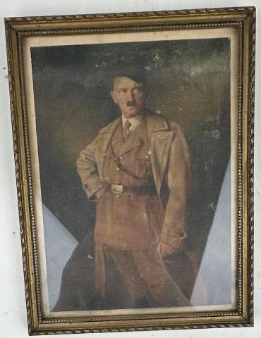 Early Third Reich Fuhrer patriotic Adolf Hitler picture frame WAFFEN SS nsdap original