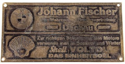 Forced Labor BMW SHELL waffen werke machine metal plate RARE