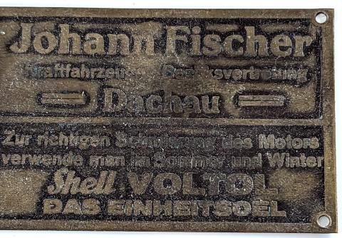 Forced Labor BMW SHELL waffen werke machine metal plate RARE