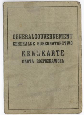 KRAKOW Forced Labour General Government photo ID Kennkarte with Third Reich Swastika stamps