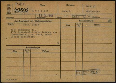 FULL RESEARCHED Concentration Camp BUCHENWALD - DACHAU uniform PATCH ID political red triangle documents