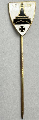 Germany WW1 Prussia Lighthouse Kyffhauser 1786 Land Forces Veterans Stickpin Marked Ges. Gesch