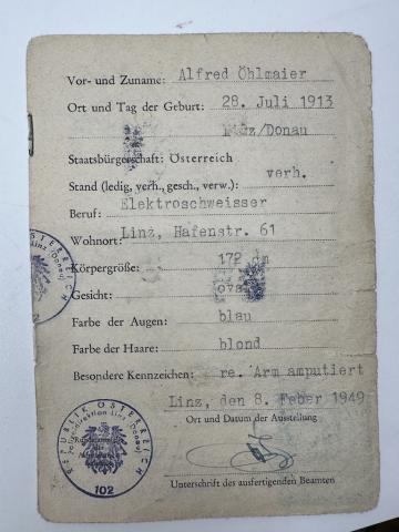 GROUPING Documents and ID from one soldier Panzer division Soldbuch Wehrpass iron cross award etc