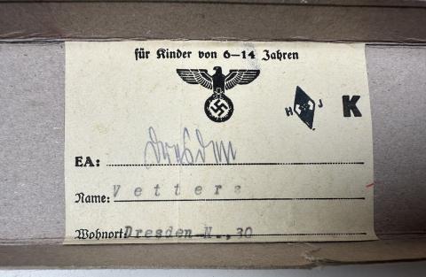 Hitler Youth grouping flute musical gear personal original marked uniform tunic