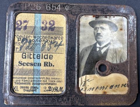 Holocaust German company Vermos AG Koln concentration camp forced labour metal ID photo