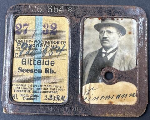 Holocaust German company Vermos AG Koln concentration camp forced labour metal ID photo