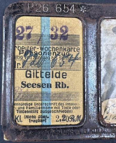Holocaust German company Vermos AG Koln concentration camp forced labour metal ID photo