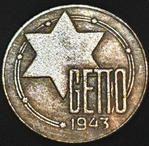 Holocaust Jew Deportation Ghetto coin token Jew getto LODZ litzmannstadt