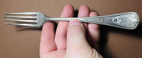 Holocaust Jew Jewish Ghetto Getto STAR OF DAVID silverware fork with initials